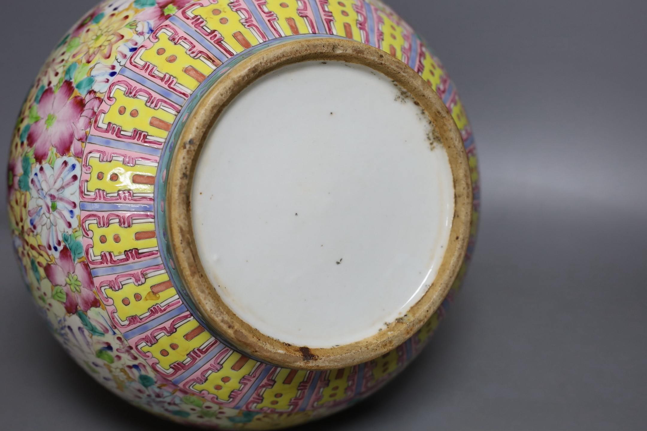 A Chinese famille rose millefleur vase, 40cms high.